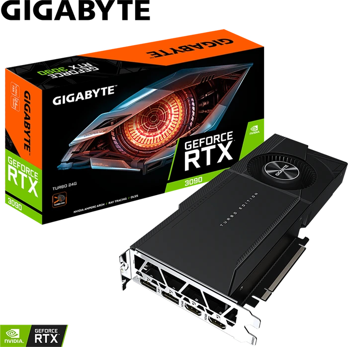 GIGABYTE GeForce RTX 3090 Turbo 24G, 24GB GDDR6X, 2x HDMI, 2x DP