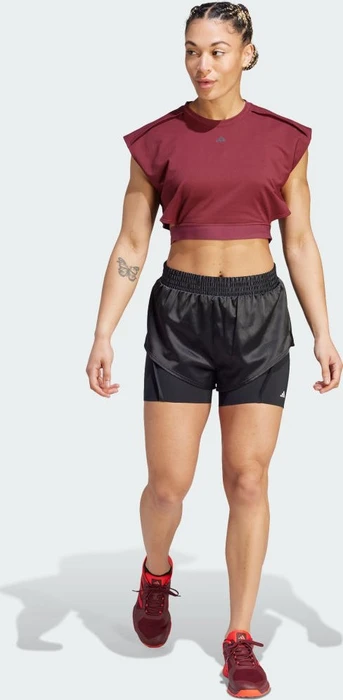 adidas Power Aeroready 2-in-1 Hose kurz schwarz/weiß (Damen)