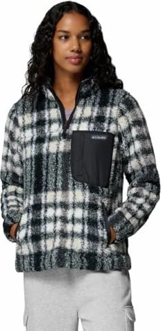 Columbia West Bend II Sherpa Half Zip Fleece Pullover black/herringplaid (Damen)