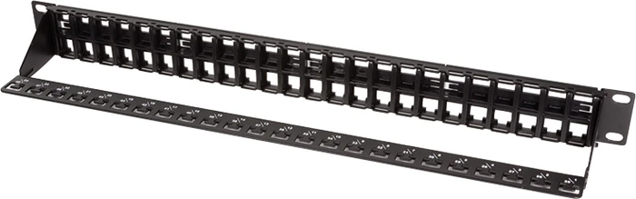 LogiLink Patchpanel für RJ-45 Keystone Module 19" , ungeschirmt, 48-Port, 1HE, 19", 1HE, schwarz