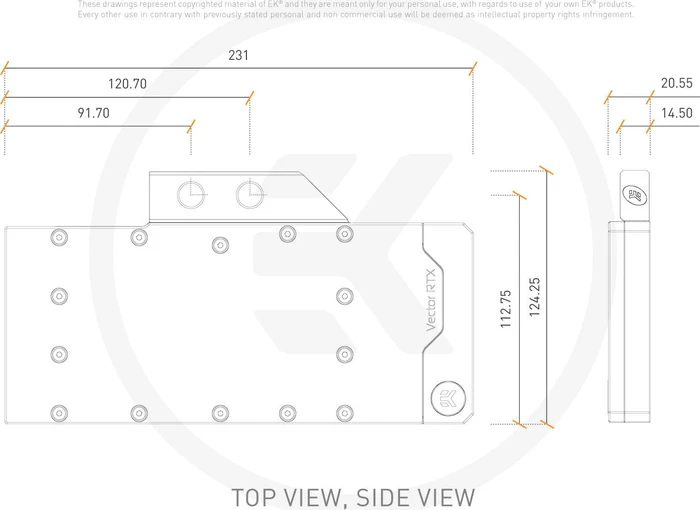 EK Water Blocks Quantum Line EK-Quantum Vector Trinity RTX 3080/3090 D-RGB, Nickel, Acetal