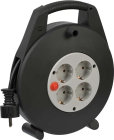Brennenstuhl Vario Line Kabelbox 4-fach schwarz/lichtgrau, Schuko auf 4x Schuko, 10m, IP20, H05VV-F 3G1,5