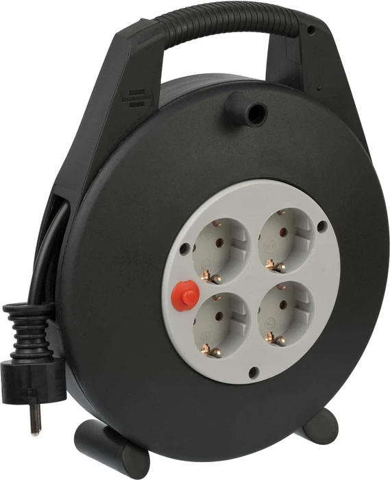 Brennenstuhl Vario Line Kabelbox 4-fach schwarz/lichtgrau, Schuko auf 4x Schuko, 10m, IP20, H05VV-F 3G1,5