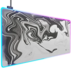 Nyfter Nyfpad RGB Liquid XXL Premium Gaming Mousepad, 900x500mm, Design schwarz/weiß
