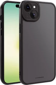Vivanco Frosted Cover für Apple iPhone 15 Plus transparent/schwarz