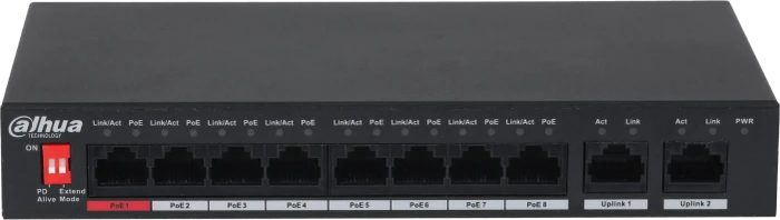 Dahua PFS30 Desktop Switch, 10x RJ-45, 96W PoE++
