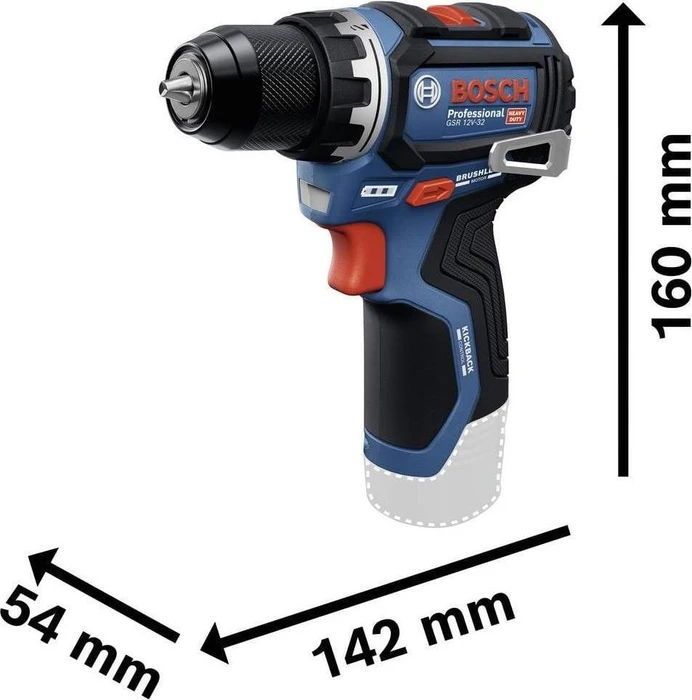 Bosch Professional GSR 12V-32 Akku-Bohrschrauber inkl. Tasche + Akku 2.0Ah + Zubehör