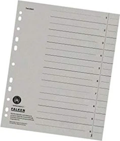 Falken Trennblatt Karton A4, grau, 100er-Pack