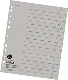 Falken Trennblatt Karton A4, grau, 100er-Pack