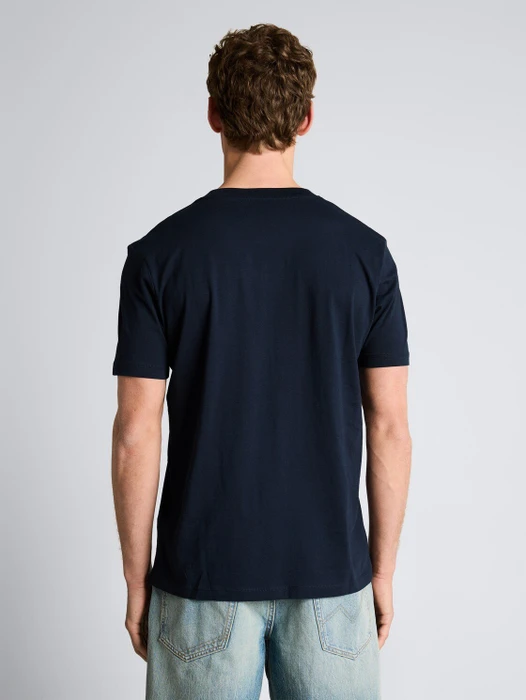 Tom Tailor Basic mit Logo-Print T-Shirt kurzarm soft navy (Herren)