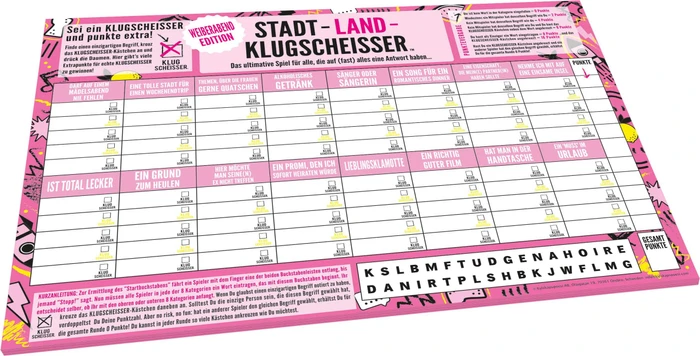 Stadt Land Klugscheisser Spielblock Weiberabend (Erweiterung)