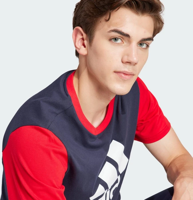 adidas Essentials Single Jersey Big Logo T-Shirt kurzarm legend ink/better scarlet (Herren)
