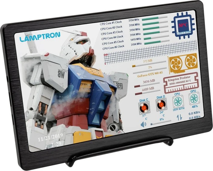 Lamptron HM070 Hardware Monitor, 7"