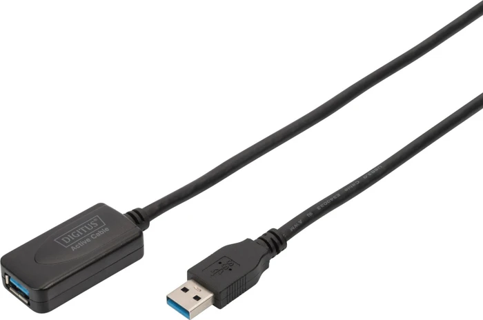 Digitus USB 3.0 aktives Verlängerungskabel, USB-A [Stecker] auf USB-A [Buchse], 5m schwarz