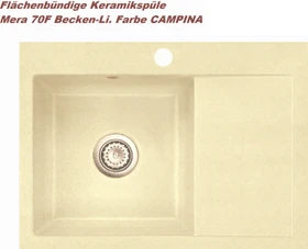 systemceram Mera 70 F Einbau Becken rechts campina