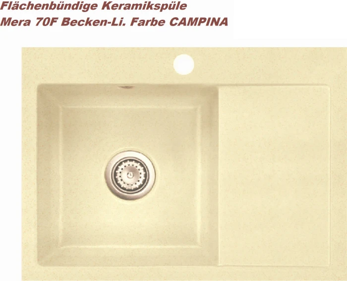 systemceram Mera 70 F Einbau Becken rechts campina