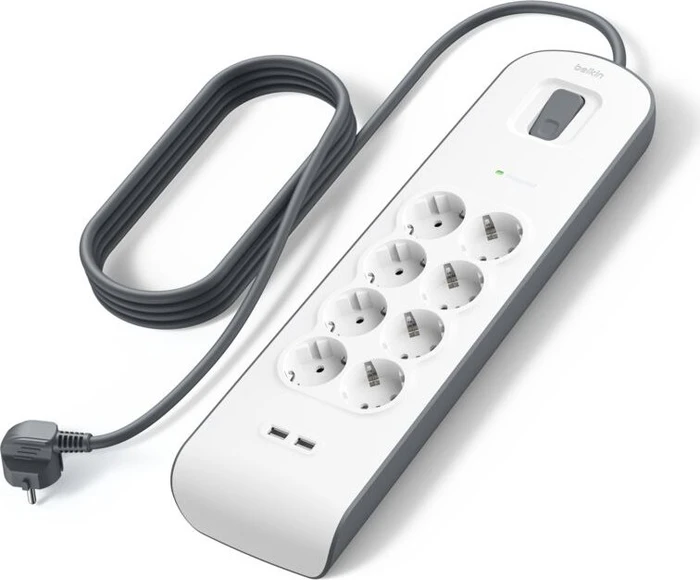 Belkin SurgePlus Überspannungsschutz v2, 8-fach, mit USB, 2m