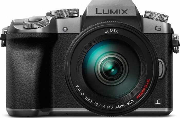 Panasonic Lumix DMC-G70 silber mit Objektiv Lumix G Vario 14-140mm 3.5-5.6 ASPH OIS