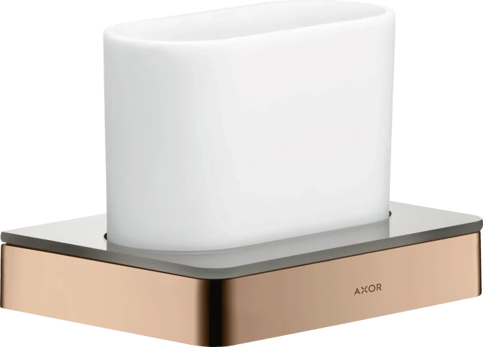Hansgrohe Axor Universal Softsquare Zahnputzbecher mit Halter polished red gold