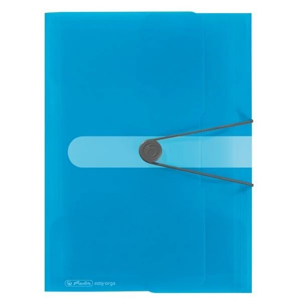 Herlitz Dreiflügelmappe mit Gummizug, A4, blau/transparent