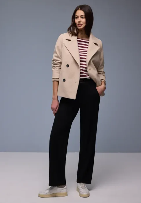 Street One Gestreiftes Shirt langarm truffle red (Damen)