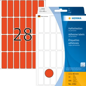 Herma Vielzwecketiketten, 13x40mm, rot, 32 Blatt (896 Etiketten)