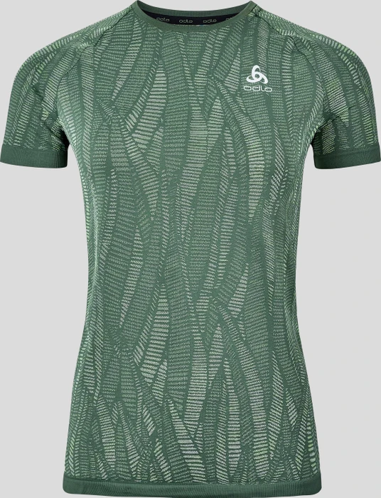 Odlo Zeroweight Ceramicool Funktionsshirt kurzarm camping green space dye (Damen)