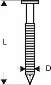 Bosch Professional SN21RK 75RG Rundkopf Streifennagel 21° gerillt geharzt verzinkt Tacker-Nägel, 75x2.8mm, 3000 Stück
