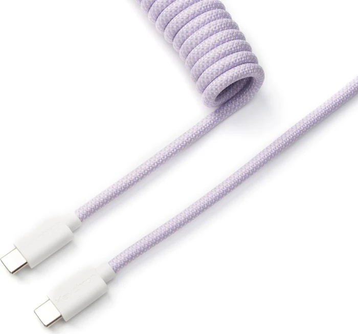 Keychron Coiled Aviator Cable, Tastaturkabel (Spiral-Textilkabel), 1.36m, violett