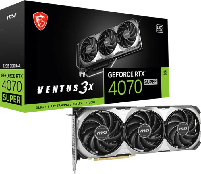 MSI GeForce RTX 4070 SUPER 12G Ventus 3X OC, 12GB GDDR6X, HDMI, 3x DP