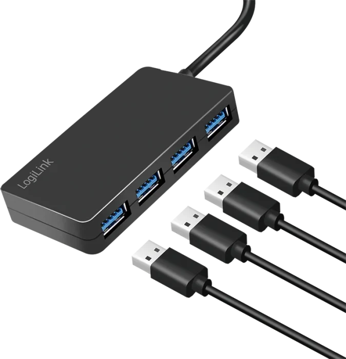 LogiLink 4-Port Hub, 4x USB-A 3.0, USB-C 3.0 [Stecker]
