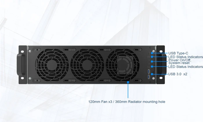 SilverStone RM32, Rackmount Server, schwarz/grau, 3HE, SFX-L