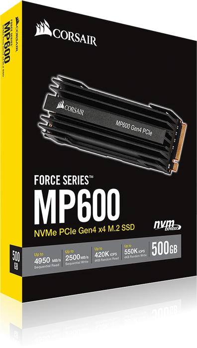 Corsair Force Series MP600 R2 500GB, M.2 2280 / M-Key / PCIe 4.0 x4, Kühlkörper