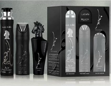 Lattafa Maahir Black EdP 100ml + Raumspray 300ml + Deo Spray 200ml Duftset