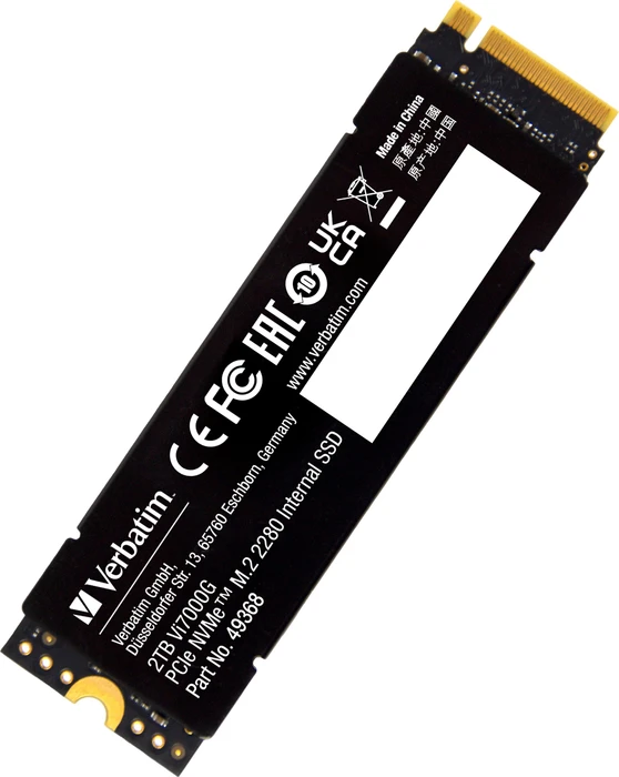 Verbatim Vi7000G PCIe NVMe SSD 2TB, M.2 2280 / M-Key / PCIe 4.0 x4, Kühlkörper