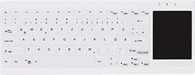 Contour Design Active Key desinfizierbare Hygiene-Tastatur mit großem Touchpad, vollversiegelt, weiß, USB, ND (AK-C4412F-GUS-W/NOR)