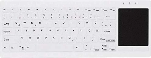 Contour Design Active Key desinfizierbare Hygiene-Tastatur mit großem Touchpad, vollversiegelt, weiß, USB, ND