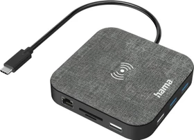 Hama USB-C Connect2QiCharge Multiport Dock, USB-C 3.0 [Stecker] (00200134)