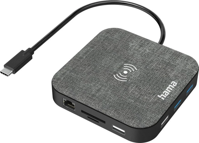 Hama USB-C Connect2QiCharge Multiport Dock, USB-C 3.0 [Stecker]