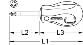 KS Tools ERGOTORQUE Pozidriv Schraubendreher, PZ2x38mm