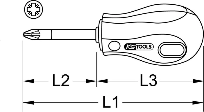 KS Tools ERGOTORQUE Pozidriv Schraubendreher, PZ2x38mm