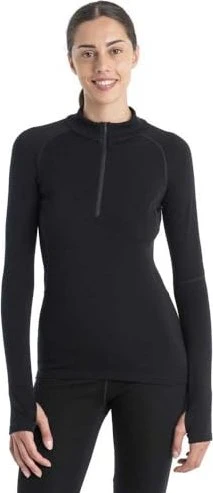 Icebreaker 300 MerinoFine Half-Zip Funktionsshirt langarm schwarz (Damen)