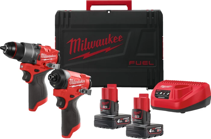 Milwaukee M12 FPP2A2-402X Fuel Akku-Maschinenset inkl. Koffer + 2 Akkus 4.0Ah