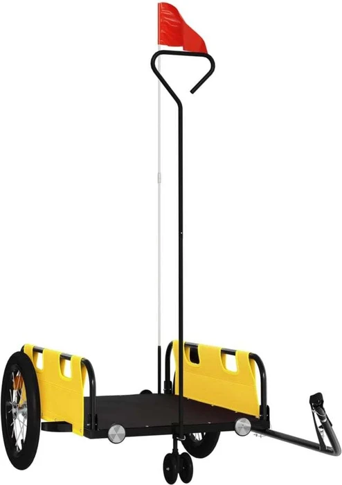 vidaXL Transport 124x64.5cm Fahrradanhänger gelb
