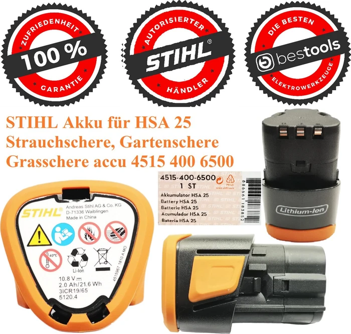 Stihl Werkzeug-Akku 10.8V, 2.0Ah, Li-Ionen [2.0Ah] [21.6Wh]