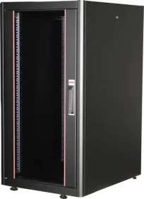 Roline / Secomp Basic 19" Netzwerkschrank 22HE, montiert, Glastür, IP20, RAL 9005, 800mm tief