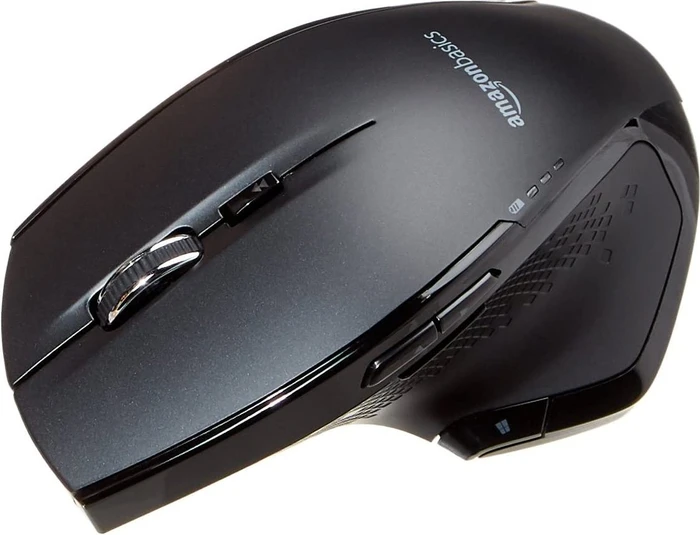 AmazonBasics GP9 Ergonomic Wireless Mouse with Fast Scrolling schwarz, USB