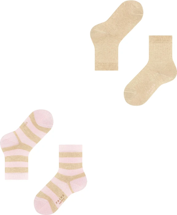 Falke Happy Stripe Socken sand mel., 2 Paare (Junior)