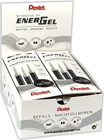 Pentel EnerGel Roller Pen LR7-AX Tintenrollermine 0.35mm (0.7mm Ball) schwarz, 36er-Pack