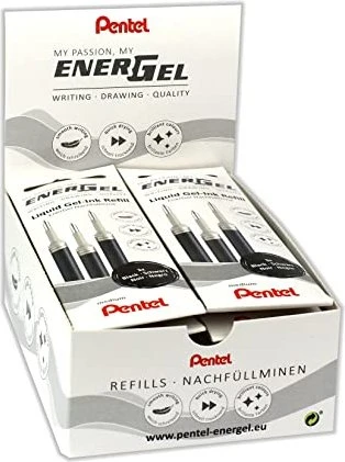 Pentel EnerGel Roller Pen LR7-AX Tintenrollermine 0.35mm (0.7mm Ball) schwarz, 36er-Pack
